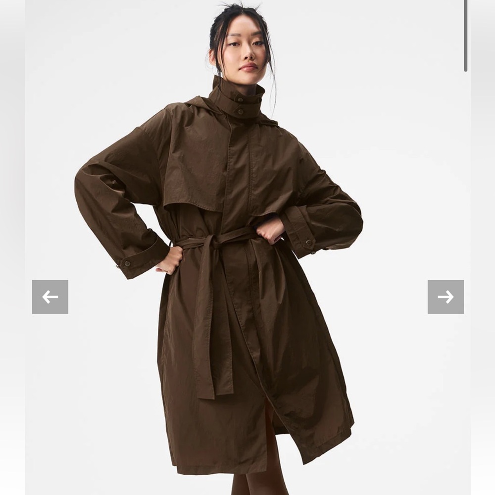 Alo yoga Crinkle On The Move Trench brown size L jacket